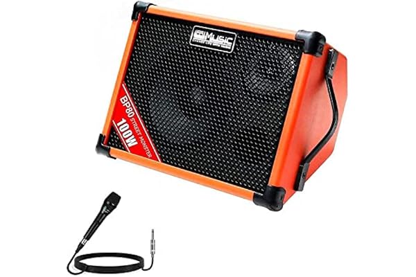 Coolmusic BP80 Haut-Parleur Bluetooth d'extérieur 100 W avec Batterie Rechargeable, Radio, entrée auxiliaire, Microphone et Port de Charge USB