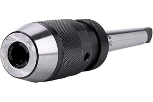 AUSLA MT2 Keyless Steel Lathe Chuck, 0.04-0.5in Capacity, 1/2in Shank, Self-Tightening, MT2-B16 Taper Arbor for Drill, Milling, Lathe Machines