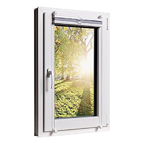 Plissee Klemmfix 3 Farben wählbar Jalousie ohne Bohren verdunkelung Faltrollo Vorhang, Größen Wählbar – Sonnenschutzrollo für Fenster Tür, Fensterrollo, Gardinen – Grau 55cm x 130cm - 4