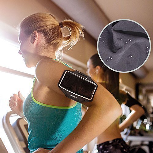 Anker Universal Sport Armband für Handys, Tragehülle für Smartphones mit 4.7 – 5.2 Zoll Bildschirm Inklusive iPhone 7, 6, 6s, Samsung S6 / S6 edge, Samsung S7 und Weitere, mit Schlüssel, Karten und Kopfhörer Kabel Fächern - 5