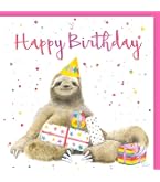 Sloth Happy Birthday Card Sloth Illustration Art Birthday