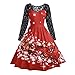 Price comparison product image Christmas Dress Women, LILICAT Ladies Black Lace Patchwork Vintage Long Sleeve Snowflake Printing Dress Cocktail Flare Dresses