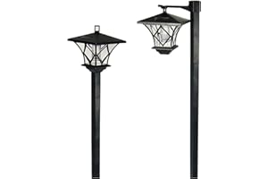 Solalite® 1.5m Tall Outdoor Solar Powered Black Garden Lamp Post Light
