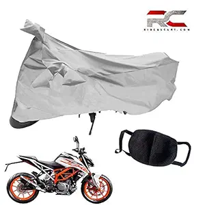 Riderscart All Season (Weather) Waterproof Bike Cover for KTM Duke 390 Indoor Outdoor Protection Combo with Storage Bag and Face Mask