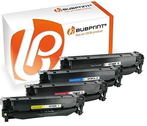 4 Toner kompatibel für HP CF380X, CF381A, CF382A, CF383A SET