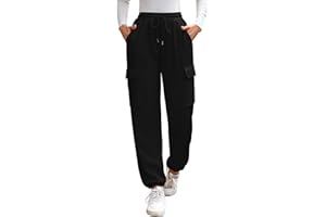 CrystErzoix Pantaloni Tuta Donna Invernali Felpati Pantaloni Termici Cargo Pantaloni in Pile Caldi Comodi Joggers Fitness Casual con Elastico in Vita