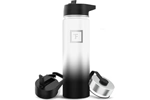 IRON °FLASK Metal Water Bottle with Straw Lid - 650ml 3 Lids - Stainless Steel Double-Walled Insulated Vacuum Leakproof - Sports Gym Camping Hiking Hydration School Kids