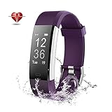 Fitness Tracker GPS Herzfrequenz - Wisenovo Fitness Tracker Uhr mit Pulsmesser, IP67 Wasserdicht Aktivitätstracker Smart Watch für Damen Herren - Bluetooth Smart ArmbandUhr Schrittzähler mit Schlafmonitor Kalorienzähler Anruf SMS Kompatibel mit iOS Android Handy - Lila