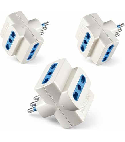 SERVICEWEBSHOP | Kit 4 Pezzi Presa Tripla: 1 Schuko e 2 Bivalenti o 3 Bivalenti, Soluzione Pratica per Presa Multipla e Adattamenti Elettrici in Casa e Ufficio (TRIPLA PRESA - 4 PEZZI