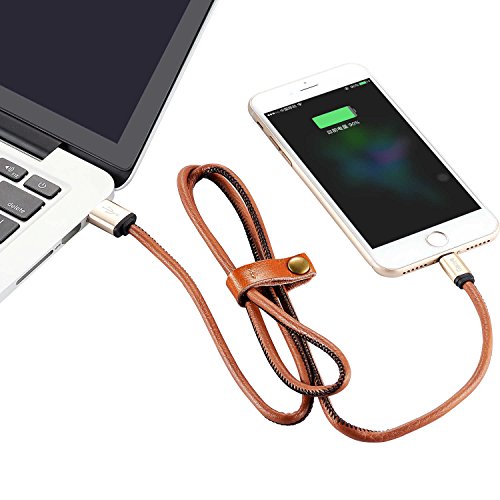 iPhone Ladegerät, USB Kabel Gaoye Lightning Kabel L1 Leder Blitzschnelle Daten Synchronisierungs Ladekabel 3.3ft für Apple iPhone 5 5s 5c 6 6s 6 plus 7 7plus iPad (2 Pack) - 2