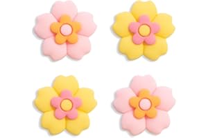PERFECTSIGHT Daumengriffkappen für Nintendo Switch & Switch Lite, 4 Stück Thumbstick-Abdeckungen, Sakura Pink + Gelb