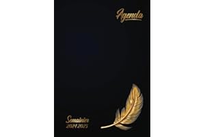 Agenda 2024 2025 Semainier Professionnel: Planificateur hebdomadaire avec heures de juin 2024 à juillet 2025 (14 mois) - 1 semaine sur 2 pages - Couverture souple - Grand format A4 - Plume dorée