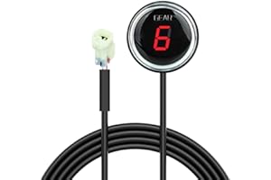 NORXI Indicador de Marchas de Motocicleta para Versys 650 1000 Er6n Er6f Ninja300 z250 z800 Z1000 ECU enchufe Impermeable LED Pantalla (Rojo)