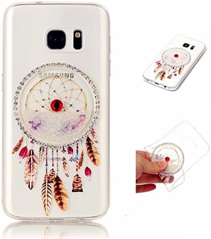Samsung Galaxy S7 Case Cover MUTOUREN TPU Silicone Soft TPU Case ultra-thin transparent clear Liquid Cover Stylish 3D Creative Red Dreamcatcher Design Quicksand Glitter Clear Crystal Gel Rubber Bumper Protective slim silicone shockproof anti-scratch case- quicksand dreamcatcher 05