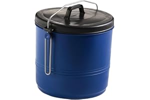 le plus de l'entretien Poubelle étrier bleu couvercle noir 16L - Poubelle à couvercle inséparable - bleu
