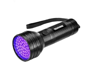 YOUTHINK Latarka UV, latarka UV 395 nm do wykrywania moczu zwierząt domowych na dywanie, przenośna błyskowa do plam kuchennych, fluorescencji odzieży, polowanie na skorpiona, fałszywe banknoty (51 LED)