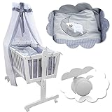 Babywiege Kinderbett Babybett Stubenwagen Beistellbett + 9 tlg. Zubehör - 2