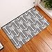 Produktbild ferfgrg White Arrow Print Indoor Floor Mat Coral Fleece Home Dekor Carpet Rectangle Doormat Kitchen Floor Runner Gray 23.6x15.7inch