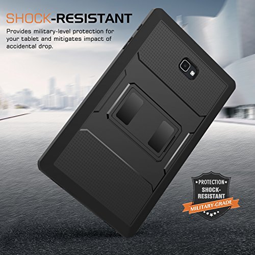 MoKo Galaxy Tab A 10.1 Hülle – [Heavy Duty] Ganzkörper-Rugged Hybrid Stand Cover Schutzhülle mit integriertem Displayschutz für Samsung Galaxy Tab A 10.1″ (2016) Wi-Fi/ LTE T580N / T585N, Schwarz - 3