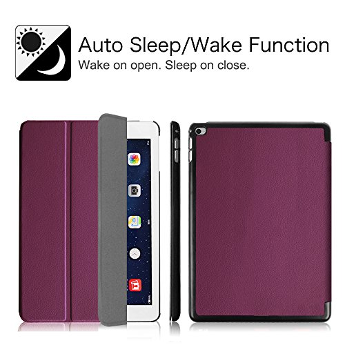 Fintie iPad Air 2 Hülle – Ultradünn Superleicht Smart Cover Schutzhülle Tasche Case mit Ständer und Auto Sleep / Wake Funktion für Apple iPad Air 2 (iPad 6 6th Generation), Lila - 2