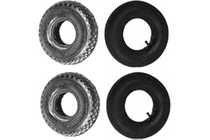 Elkoza® Tyre and Innertube 4.10/3.50-4 Heavy Duty Pneumatic Rubber Wheel 4Ply Thickness Inner Outer Tubes Tire Set Replacement Tyre for Wheelbarrows Sack Truck Hand Trolley Cart