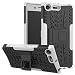 Produktbild Sony Xperia XZ Premium TPU/ Silikon + PC Handyhülle FugouSell 2 in 1 Hybrid Combo Heavy Duty Dual Layer Stoßfest Shockproof Case Cover Protector Tasche mit Kickstand Schutzhülle für Sony Xperia XZ Premium (Weiß)