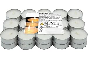 H HANSEL HOME 30-500 Velas de Te - Tealight - Blancas - Sin Perfume (30 Velas)