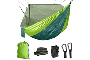 Idefair Hamaca con mosquitera, Doble hamacas de Camping, mosquitera, Impermeable, portátil y Ligera para Mochilas, Senderismo, Viajes al Aire Libre