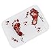 Produktbild HONZENMAX Halloween Türmatten - Scary Horror Blood Footprints Fußabtreter - Innen/Außenteppiche Rutschfester Flannel-Teppich - Halloween-Dekorationen