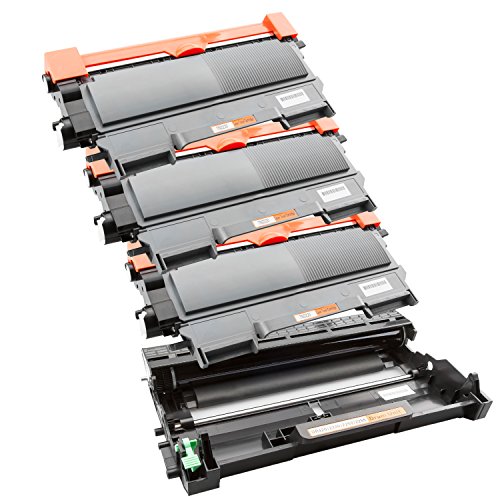 PlatinumSerie® Set Trommel & 3 Toner XXL kompatibel für Brother DR-2200 & TN-2220 Schwarz MFC-7360 NE MFC-7470 D MFC-7860 DN - 2