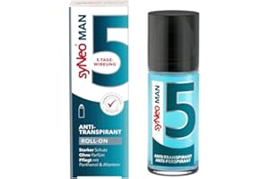 ‎SYNEO syNeo 5 MAN Antitranspirant Deo Roll-On – 5-Tage-Wirkung – extra starker Schutz gegen Schwitzen, Schweiß & Geruch – Deoroller für Achseln – ohne Parfum – dermatologisch getestet – für Herren – 50 ml