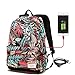 Produktbild GHH Drucken Rucksack Frauen USB-Lade-Laptop-Rucksack Für Teenagermädchen Schule Rucksack Weibliche Rucksäcke Für College-Studenten