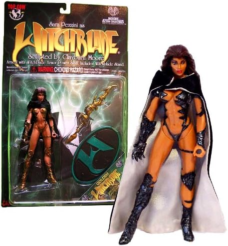 Top Cow Year 1998 Moore Action Collectibles Witchblade Series 6 Inch Tall Action Figure - SARA PEZZINI as Witchblade with Removable Cape, Witchblade Armor Power Staff and Display Stand by Witchblade