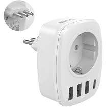 Set di 3 adattatori da viaggio USA-UE - Spina maschio UE a spina femmina USA - Bianco - Zenitech | Leroy Merlin