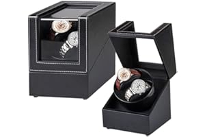 PXIN Double Automatic Watch Winder Box Watch Turner Rotator Case Quiet Motor 2 Slots