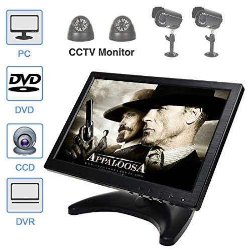 Pantalla 10.1 Pulgadas TOGUARD Monitor Samsung IPS, Pantalla Color HD 1280*800, Monitor de Vigilancia Vídeo y Audio CCTV Grande Ángulo de Vista - Monitor con Entrada HDMI/AV/VGA/BNC/USB y Alto Orador