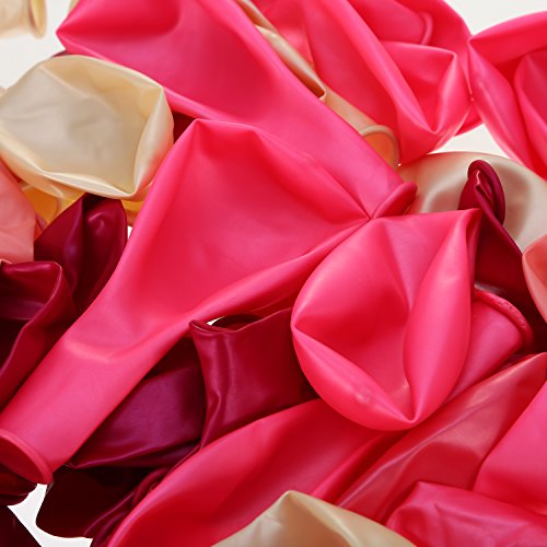 Shappy 100 Stücke 12 Zoll Rosa Reihen Ballone für Hochzeitsfest Dekorationen, 5 Farben - 4