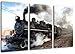 Produktbild Dampf Eisenbahn 3-teilig auf Leinwand- Gesamtformat: 120x80 cm fertig gerahmte Kunstdruckbilder als Wandbild - Billiger als Ölbild oder Gemälde - KEIN Poster oder Plakat