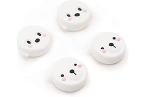 DLseego Thumb Grips Set, 4 PCS Thumbsticks Cover Silicone Joystick Caps for Switch/Switch Lite/OLED, Analog Stick Caps for Joystick Controller, White Bear and Dog