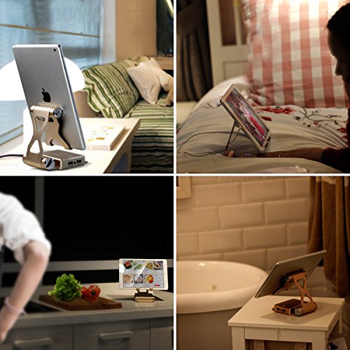 ULTRICS® Einstellbare Aluminium Handy Stand mit 10000mAh Dual USB Powerbank, 270 Grad Drehen Multi Betrachtungswinkel Handy-Standplatz, Desktop-Lade-Dock für iPhone iPad Samsung Galaxy Sony Xperia HTC LG iPod Nokia Tablet für Home Office Küche - 9