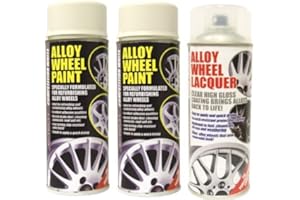 AUTO INPART 2 x Competition White Alloy Wheel Paint and 1 x Lacquer Kit