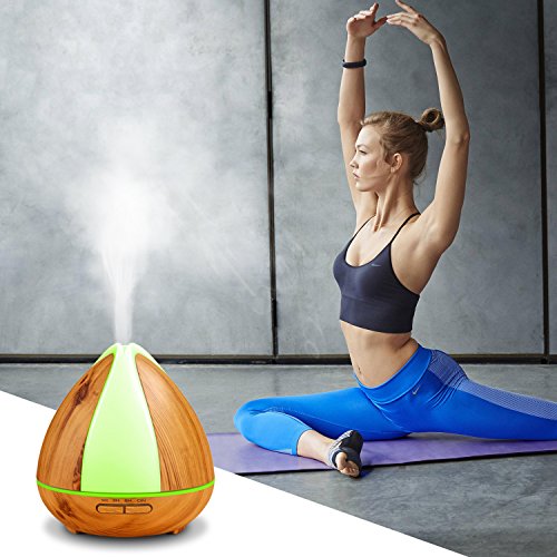 OMOTON Aroma Diffusor 300ml automatischer Luftbefeuchter mit 7 Farbwechsel LED für Yoga, Salon, Spa, Büro, Wohn-, Schlaf-, Bade- oder Kinderzimmer - 3