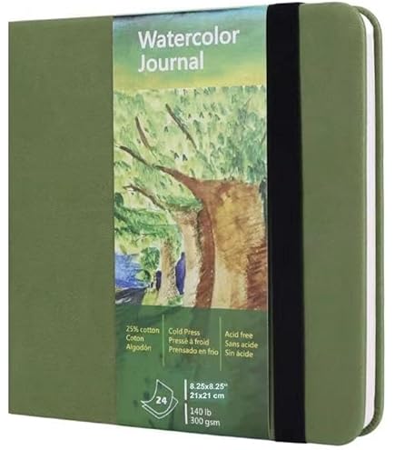 Rhodia 116148C - Rhodia Touch Watercolor Book, 100% katoen fijnkorrelig papier 300 g - portret A5, 40 pagina's stijve gezichtsbedekking