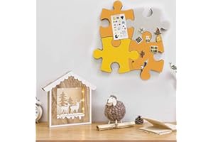 BESER LEE 4 piastrelle in feltro a forma di puzzle, adesivi da parete a forma di puzzle, con autoadesivo per conservare ricordi, foto, promemoria, immagini, obiettivi, note, decorazioni da parete in schiuma