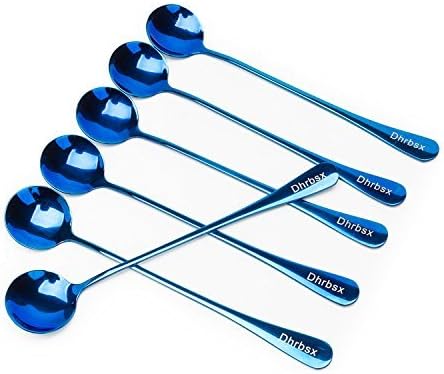 Long-handled ice tea spoon, cocktail stir spoons, stainless steel coffee spoons, Set of 6