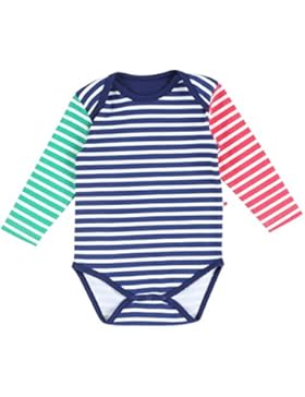Piccalilly Bio-Baumwolle Blau Baby Jungen Primär Gestreifde Baby Body