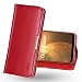 Produktbild OJBKase Galaxy S9 Hülle, Luxus Premium Echtes Leder Klapphülle Slim Lederhülle mit [Standfunktion] [Kartenfach] Schlanke Ledertasche Handyhülle für Samsung Galaxy S9 (Rot)