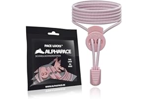 ALPHAPACE PACE LOCKS Lacci delle Scarpe Elastici Autobloccanti 120cm, Lacci delle Scarpe Senza Nodi, Chiusura Facile, Chiusura Rapida per Scarpe da Sport, Bambini e Anziani