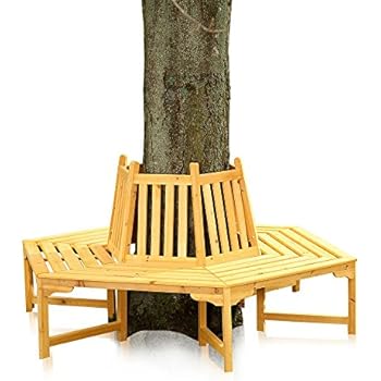 wooden circular tree bench