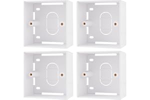 rhinocables Ethernet Back Box for Faceplates, Fits Wall Plate for Ethernet Cable Network Sockets Single Gang (4, 45mm)